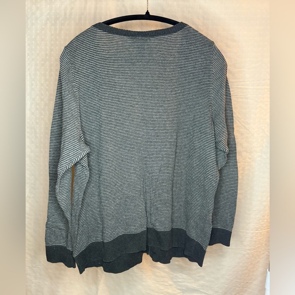 Lane Bryant Charcoal Striped Knit Cardigan - Picture 2 of 3